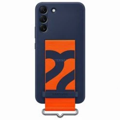 SAMSUNG Silikon Handyhülle mit Trageband für Galaxy S22+ (blau/orange) – Schützende Handy Hülle -Smartphone Zubehör Verkaufsgeschäft SAMSUNG Silicone Cover with Strap Handyh lle@@1825590 3
