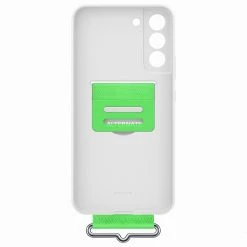 SAMSUNG Silikon Handyhülle mit Gurt für Galaxy S22+ (weiß/grün) – Schützende und stylische Handycover -Smartphone Zubehör Verkaufsgeschäft SAMSUNG Silicone Cover with Strap Handyh lle@@1825594 2