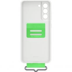 SAMSUNG Silikon Handyhülle mit Trageband für Galaxy S21 FE 5G - Weiß -Smartphone Zubehör Verkaufsgeschäft SAMSUNG Silicone cover with Strap Handyh lle@@1813978 2