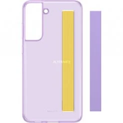 SAMSUNG Slim Strap Cover für Galaxy S21 FE - Violett/Gelb | Schutzhülle mit Trageband