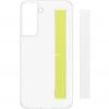 SAMSUNG Slim Strap Cover für Galaxy S21 FE - Weiß/Gelb | Schutzhülle mit Tragegurt