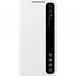 SAMSUNG Smart Clear View Handyhülle für Galaxy S21 FE - Weiß | Schutzhülle mit Klarsichtdeckel