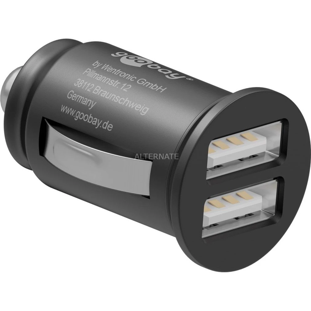 Goobay Dual-USB Auto Ladegerät (2xUSB, schwarz) - Schnellladegerät für Handys im Auto 2 Goobay Dual-USB Auto Ladegerät (2xUSB, schwarz) - Schnellladegerät für Handys im Auto – Bild 2