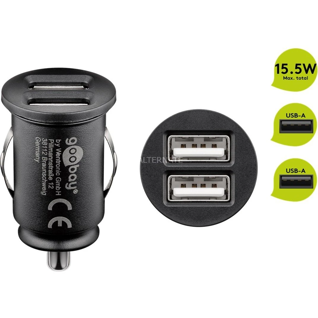 Goobay Dual-USB Auto Ladegerät (2xUSB, schwarz) - Schnellladegerät für Handys im Auto 5 Goobay Dual-USB Auto Ladegerät (2xUSB, schwarz) - Schnellladegerät für Handys im Auto – Bild 5