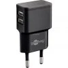 Goobay Dual USB-Ladegerät 2,4 A (schwarz) - Schnellladegerät für Smartphones & Tablets