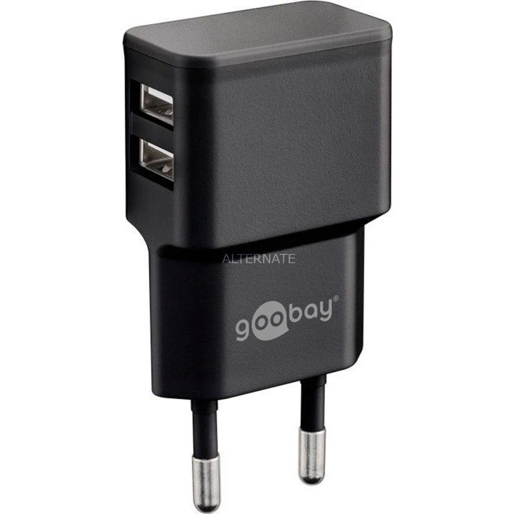 Goobay Dual USB-Ladegerät 2,4 A (schwarz) - Schnellladegerät für Smartphones & Tablets 1 Goobay Dual USB-Ladegerät 2,4 A (schwarz) - Schnellladegerät für Smartphones & Tablets